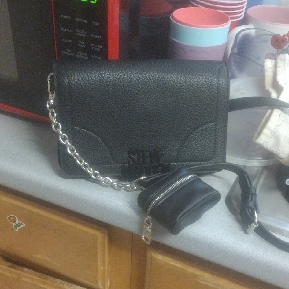 Steve Madden Black Crossbody Bag with Chain